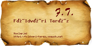 Földvári Teréz névjegykártya